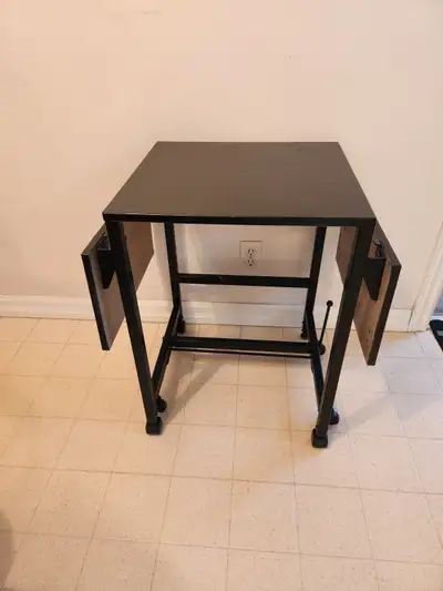 SOLID CONSTRUCTION, WOODEN SIDE AND TOP. PORTABLE ON WHEELS WITH LOCKING MECHANISM 27 INCHES HIGH 19...