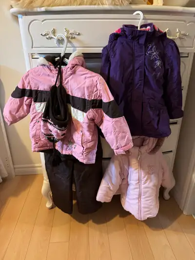 Set 2yrs old Snow suit & 3/4 fall polar jacket & free pink coat, View more