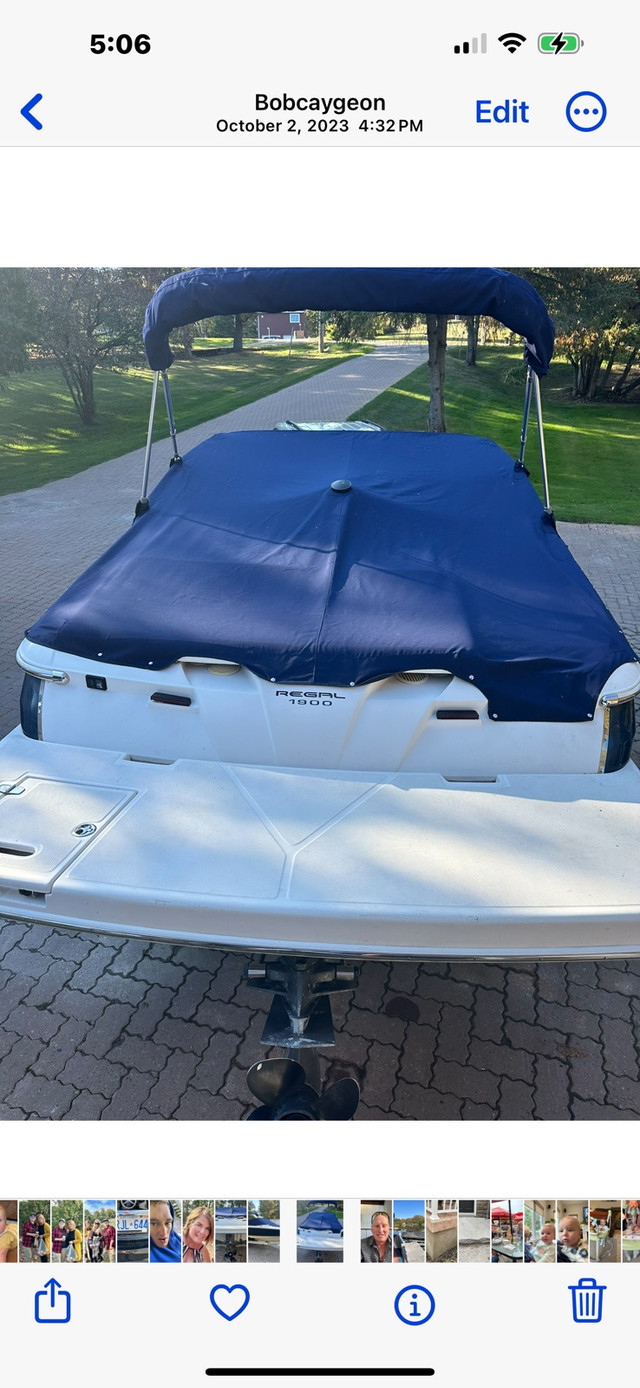 2006 Regal 1900 with Aluminum Trailer and new Covers in Powerboats & Motorboats in Peterborough - Image 3