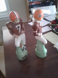 CLEVELAND BROWNS AND CINNINATI  BENGALS FOOTBALL DECANTERS