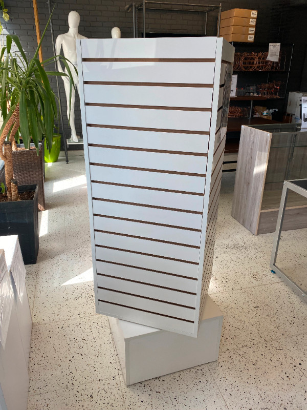 DISPLAY SLATWALL ROTATING TOWER IN WHITE , REG $ 592 / SALE $350 in Hutches & Display Cabinets in City of Toronto - Image 4