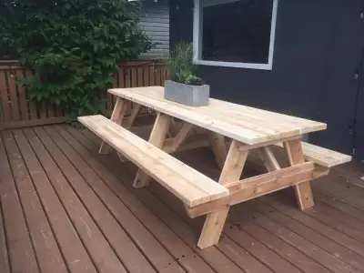 Picnic Tables By Forest Trek Woodwork. Located in Acheson, Alberta. Shipping available. Our tables a...
