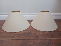 Two Large Tapered Cream Lampshades