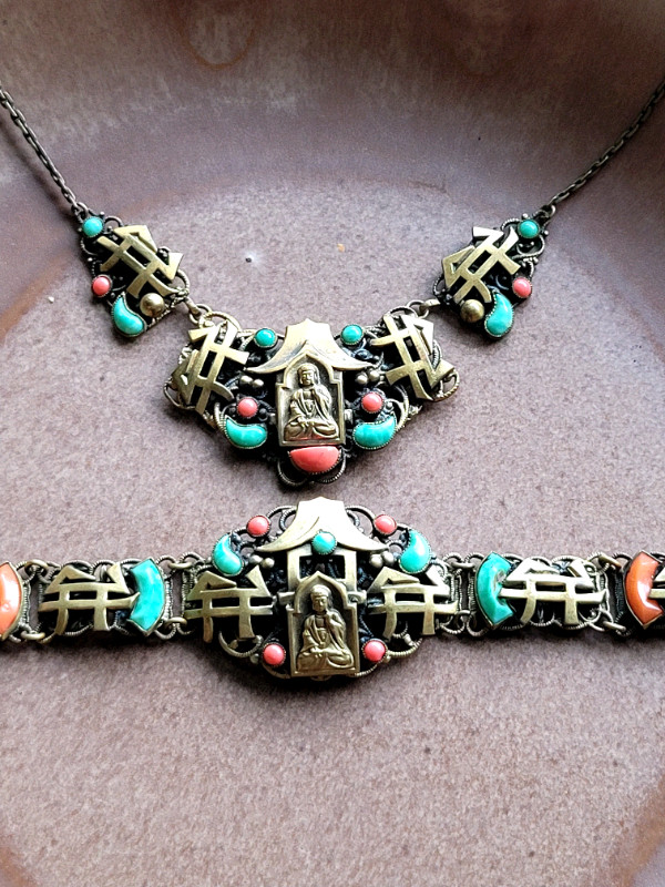 Rare Art Deco Necklace + Bracelet in Arts & Collectibles in St. Albert - Image 2