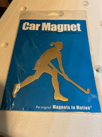 Field hockey girl car magnet