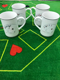 Poker Bridge Porcelain Playing Card Coffee Cups
