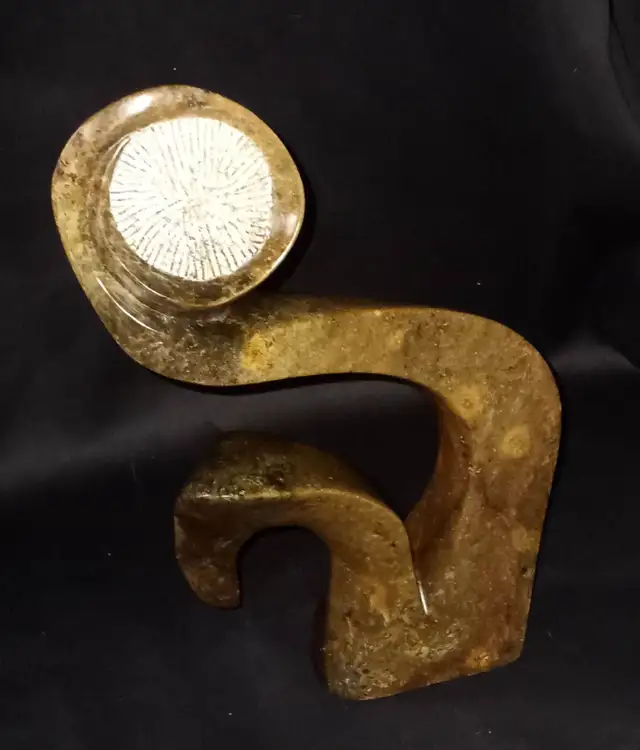 RARE Hand Carved Shona Stone 'Flower' Sculpture by Onias Mupumha in Arts & Collectibles in London - Image 2