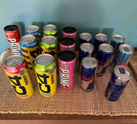 Variety of energy drinks