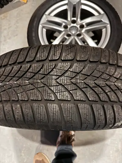 OEM Audi A4 R17 Rims with Dunlop SP Winter Sport 4D Tires used for one season (2021-2022 winter), th...