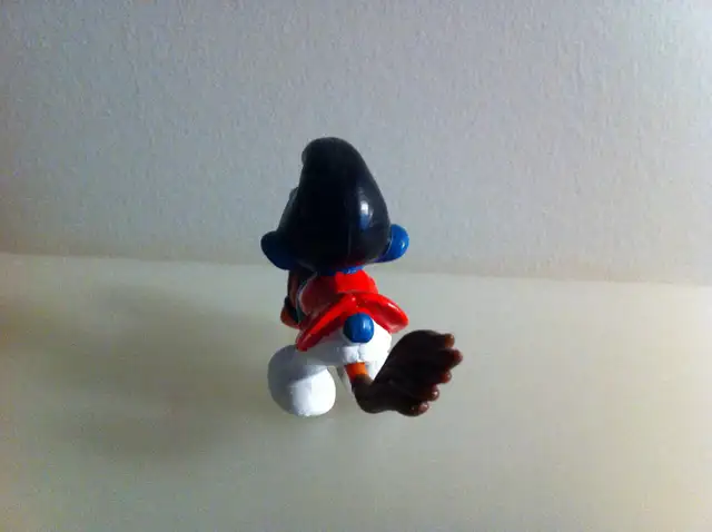 Super Smurfs - Vintage 1980 Smurf Jockey Ridding on Horse Stick63234988775681124
