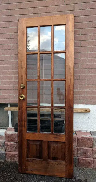 Rare Exterior French Door Solid Cedar Thermal Pane Glass w Frame, View more