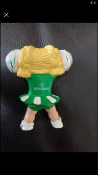 Cabbage Patch Kids Mini PVC Figure Cheerleader in Green Outfit.