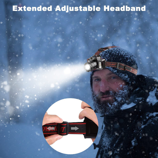 6 in 1 Rechargeable Headlamp, Super Bright 450 Lumens and 2000mA in Other in City of Toronto - Image 4