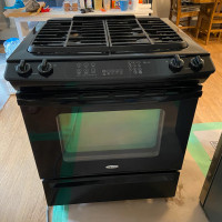 Gas Range (Stove and Cooktop) - Good Working Cond., Black - $200