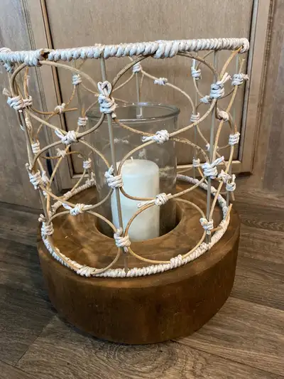 Pair of Large Outdoor Candle Holders. 14” x 11”, View more