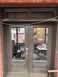 Exterior double French door  with awning windows