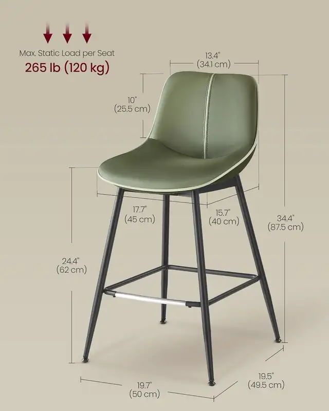 Bar Stool with Back, Ergonomic Backrest, Syntheti in Chairs & Recliners in Markham / York Region - Image 7