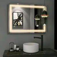 28X 20Inch LED Bathroom Vanity Wall Mounted Anti-Fog Makeup Rect