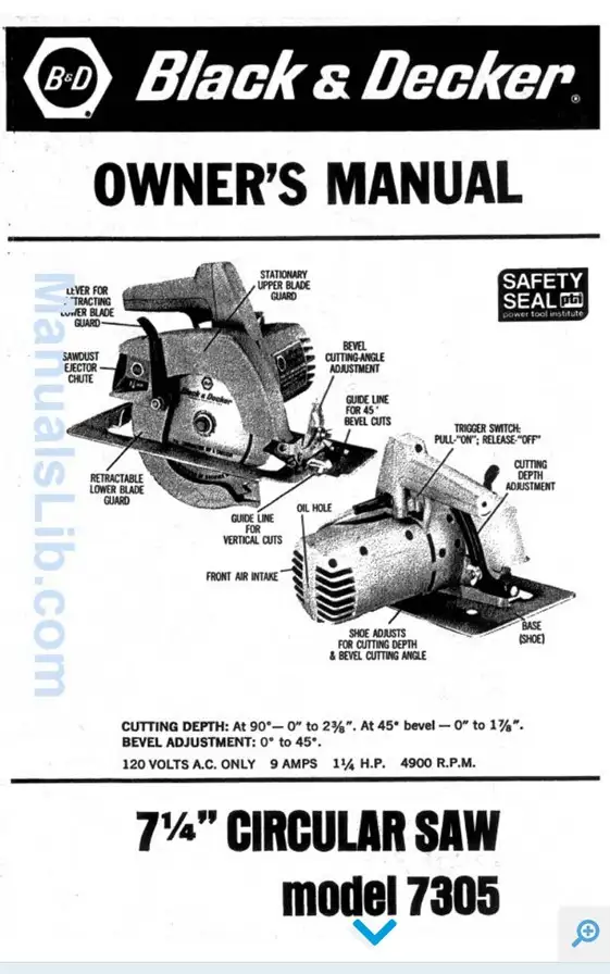 Black and Decker 7305 Circular saw 7-1/4" blade in Power Tools in Oshawa / Durham Region - Image 4