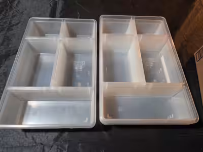 Set of 5 sectioned basket/drawer organizers, Ikea Antonius style. As shown in photos, excellent cond...