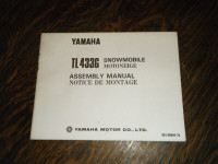 Yamaha TL 433G  Snowmobiles  Assembly Manual 891-90894-70