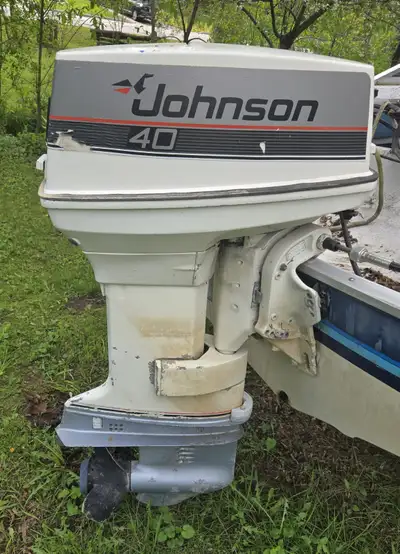 Johnson 40 HP 2 Stroke Outboard Engine. 2 Cylinder engine last ran about 4 years ago. Selling AS-IS,...