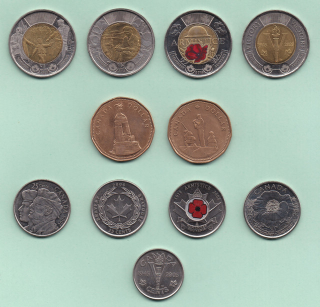 Collection of Remembrance Day Coins in Arts & Collectibles in Moncton