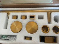 Glass Warehouse Square Slider Hardware Pack Satin Brass