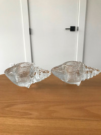 Glass Shell tealight holders