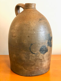 Antique E. L. Farrar Stoneware Salt Glazed Jug