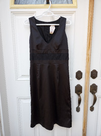 Black silky Lace bow Dress (Medium) *New!