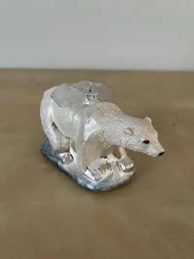 Polar Bear Glass Ornament, 5”x3,5” excellent condition , , View more