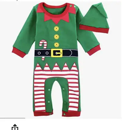 Baby Boys Christmas Elf Costume Romper PRODUCT DETAILS Fabric Type 100% Cotton ABOUT THIS ITEM Made...