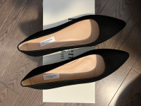 L.K. Bennett London Black Suede Flats -  Brand New -Size 8/38.5