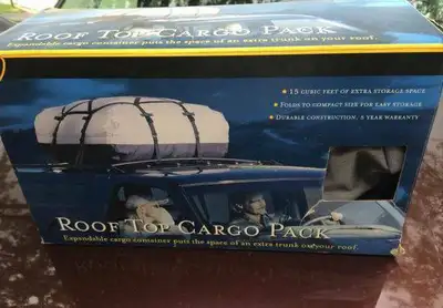 Axius cargo carrier auto roof top bag Grey top and black bottom 5 cu ft storage 36x36x18 Very durabl...