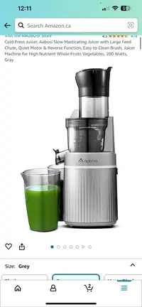 Cold Press Juicer, Aobosi Slow Masticating Juicer with Large Fee