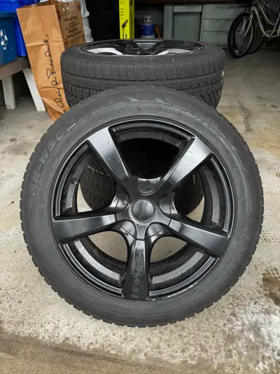 Touren matte black rims x 4 Mirage MR-w562 255/55R18 winter tires. Good condition. The tires are in...