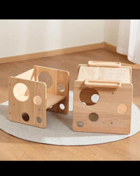 Woodtoe Montessori Weaning Table and Chair Set, Toddler Table an
