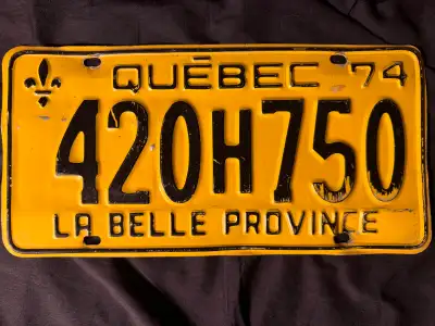 1974 Quebec Licence Plate, View more