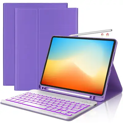 iPad Air 4th Gen Keyboard Case 10.9”, iPad Air 5th Generation Keyboard with 7 Color Backlit| Detacha...