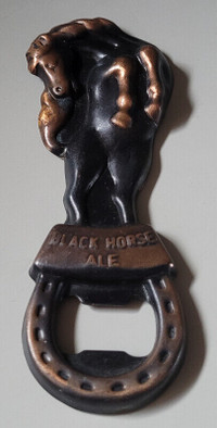 Vintage Black Horse Ale Copper Bottle Opener East York Trophies