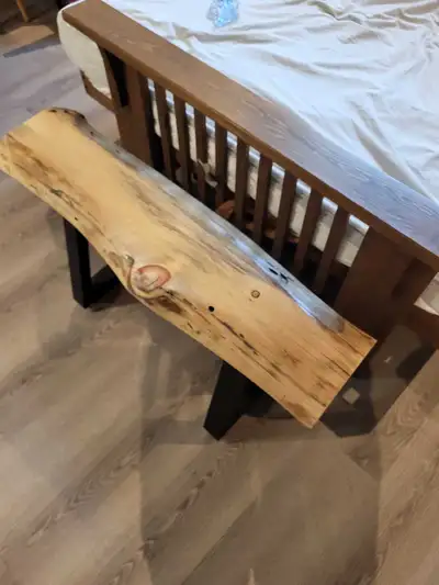 Live Edge Wooden Bench, View more