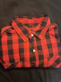 red & black plaid button down - long sleeve 
