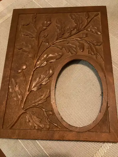 Circa 1880-1905 Hand Carved Wooden Picture Frame Oak or Walnut, View more