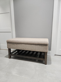 Solid Wood Upholstered Bench With Storage