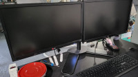 LG 21.5" dual monitors w. stand