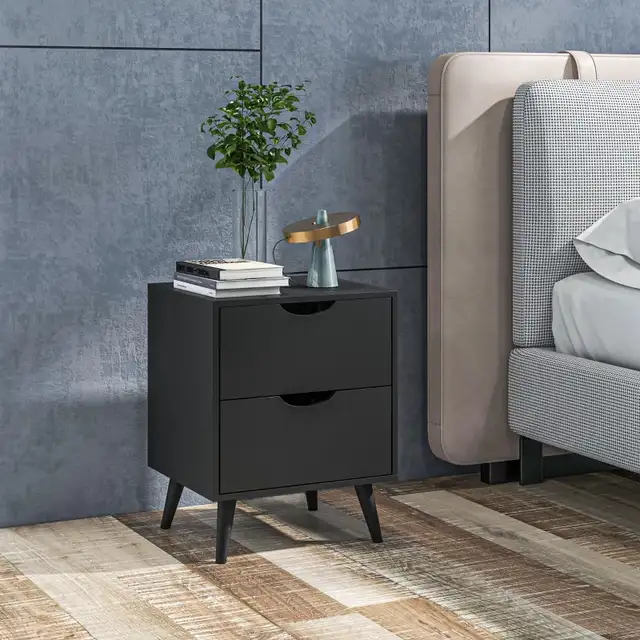 Modern Bedside Table, Nightstand with 2 Drawers and Pine Wood Le in Dressers & Wardrobes in Markham / York Region - Image 7