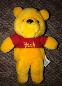 Plush Winnie The Pooh Plush Stuffed Animal Coin Purse Zipper  7"