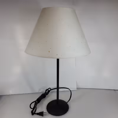 Ikea Table Lamp - 21" Tall Black lamp with off white and speckled coloured lamp shade. Stands 21 " t...