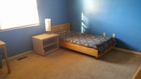 Twin pine wood bed set